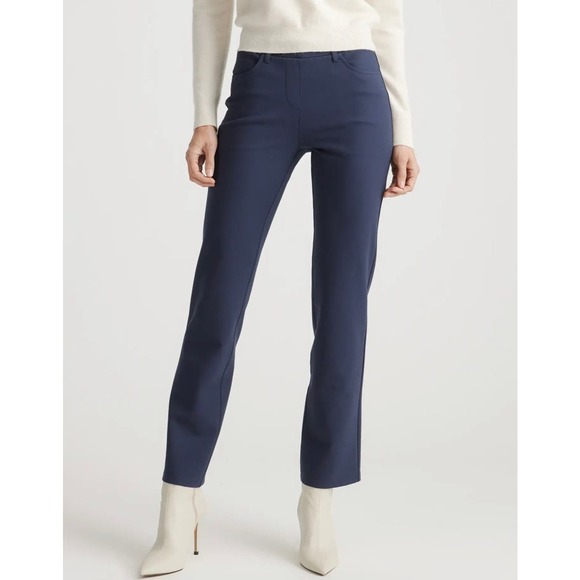 Quince Pants - Quince Navy Ultra-Stretch Ponte Straight Leg 4-Pocket Pant NWT size XS Petite